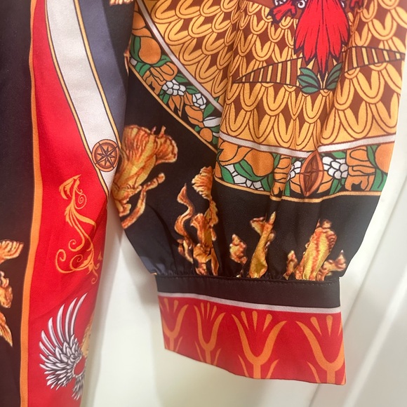 Buttondown Lightweight Mini Dress w/slightly pouf sleeves size Small - Picture 4 of 8